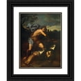 thumbnail image 1 of Neapolitan School 12x14 Black Ornate Wood Framed Double Matted Museum Art Print Titled: David and Goliath (17th Century), 1 of 5