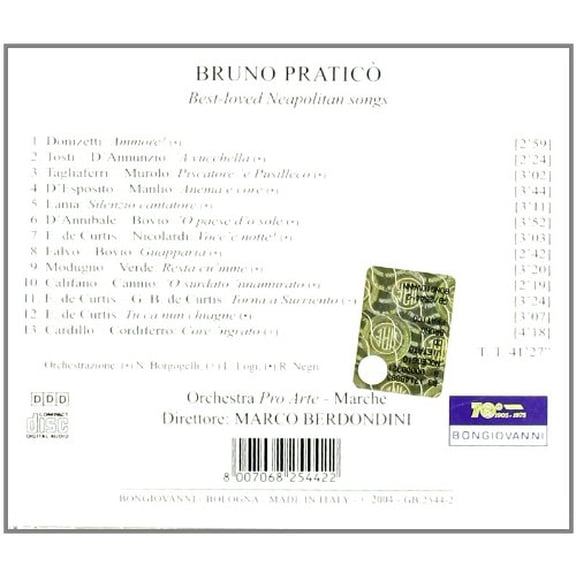 Pratico Bruno Berdondini Marco Neapolitan Songs (CD)