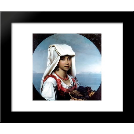 Neapolitan girl with the fruits 20x24 Framed Art Print by Orest Kiprensky