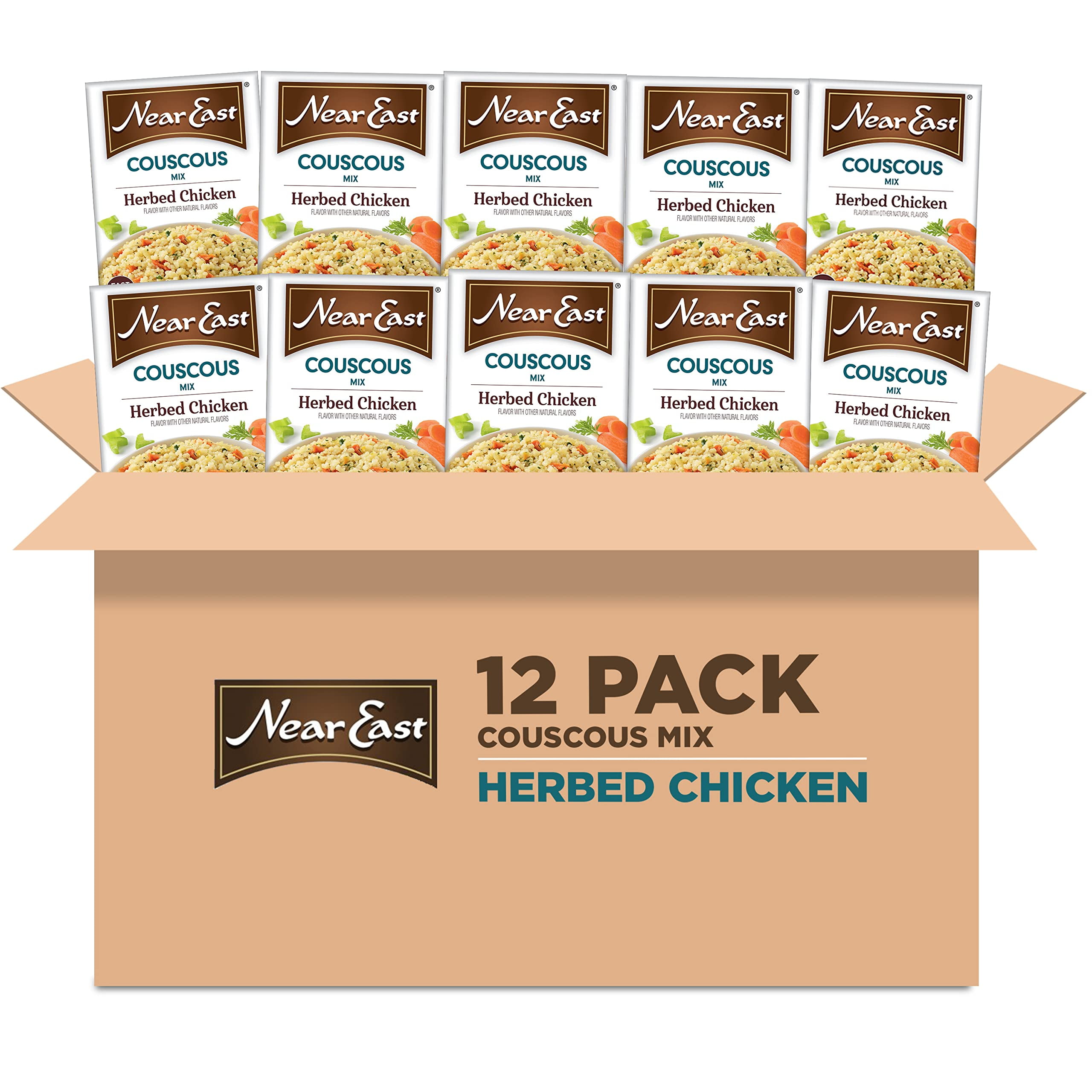 Near East Couscos Mix, Herbed Chicken (Pack of 12 Boxes)