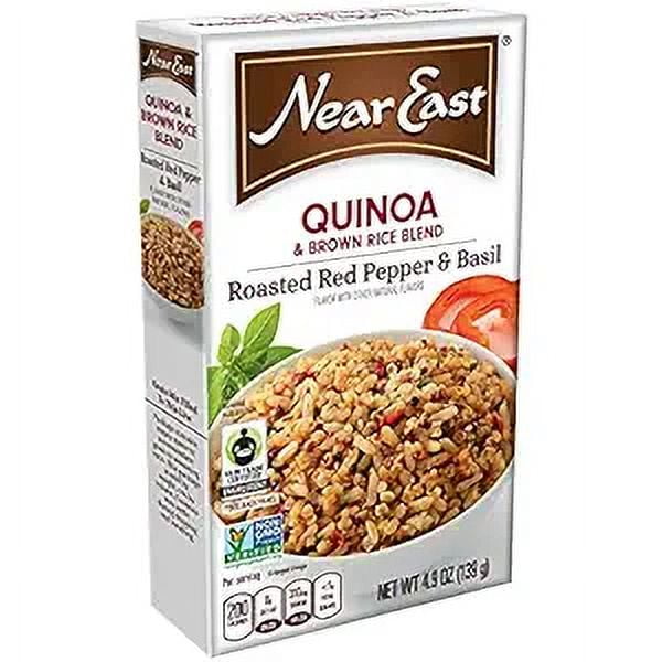 Near East Quinoa and Brown Rice Blend, Roasted Red Pepper & Basil, 4.9oz Box