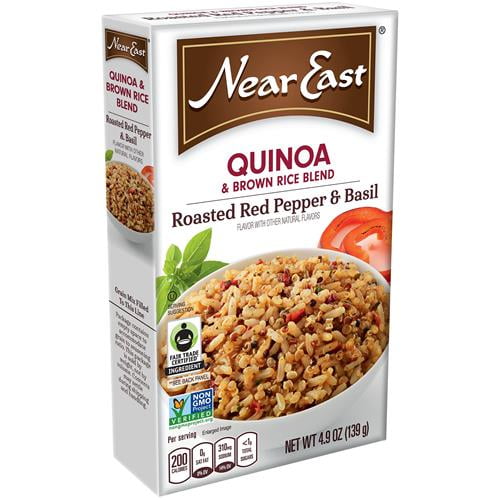 Near East Quinoa And Brown Rice Blend, Roasted Red Pepper & Basil, 4.9Oz Box