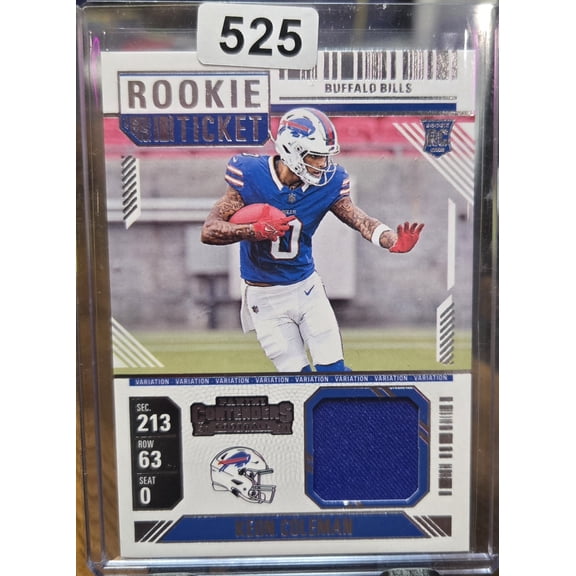 Near Mint 2024 Panini Contenders Rookie Ticket Variation Patch Keon Coleman RTS-KCN Buffalo Bills Buffalo Bills NFL Football Trading Card