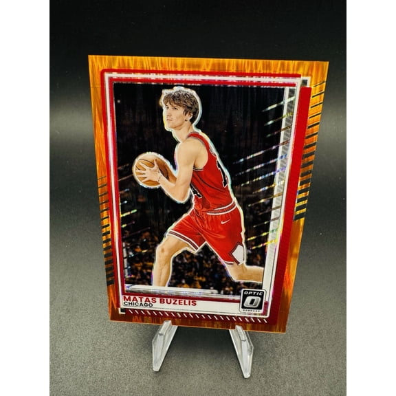 Near Mint 2025-26 Donruss Patrick Ewing Matas Buzelis #117 Red Short Print Parallel