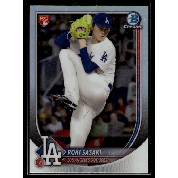 Near Mint 2025 Bowman Chrome Red Rookie Logo #12 Roki Sasaki RC Dodgers Baseball Card Los Angeles Dodgers MLB BASEBALL Trading Card