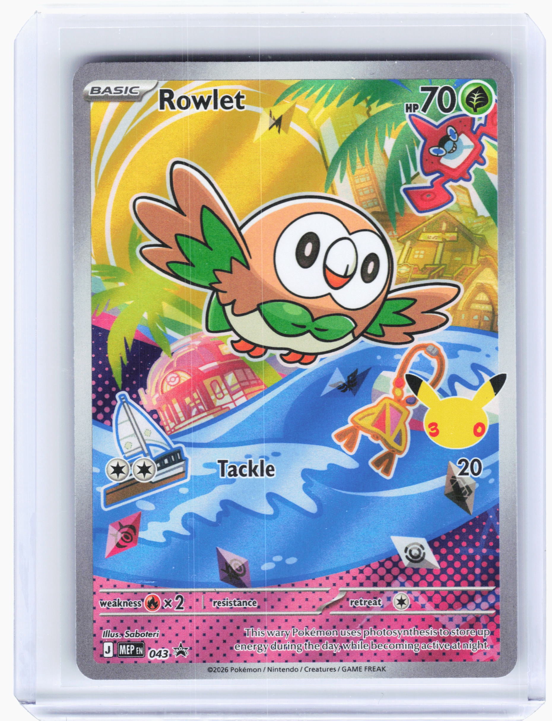 rowlet holographic pokemon card - 18/236 - Common - Reverse Holo - TCG  Pokemon Singles  Sun & Moon Sets  Cosmic Eclipse Grass Colorless Jump On (10+) Flip a coin Rowlet 2022 McDonalds 2/15 Holo