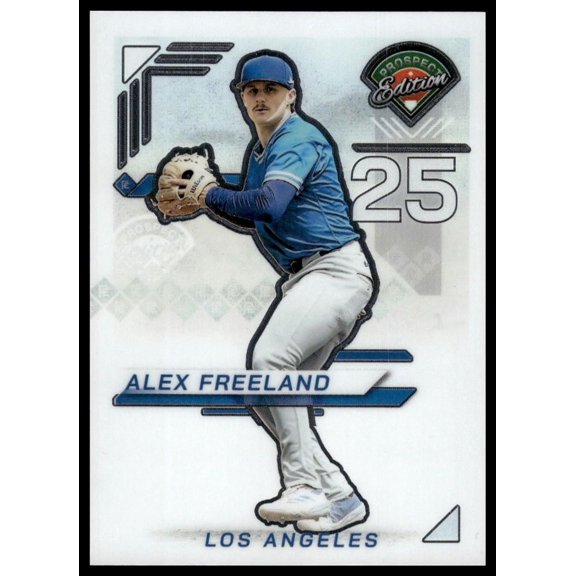 Near Mint 2025 Panini Prospect Edition Holo Prospect Ticket Alex Freeland #71 Los Angeles Dodgers Baseball Card
