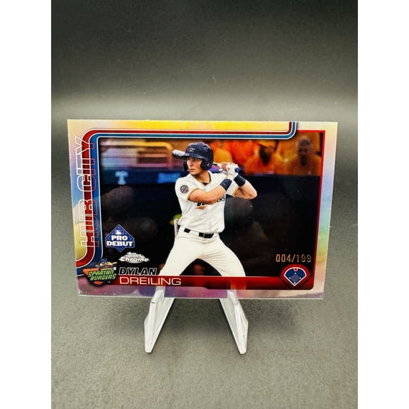 Near Mint 2025 Topps Pro Debut Chrome Refractor Parallel PDC-115 Dylan Dreiling Rookie Insert Baseball Card