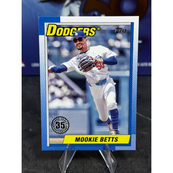 Near Mint 2025 Topps Series 1 1990 Topps Baseball Mookie Betts T90-60 Insert Dodgers Los Angeles Dodgers MLB Baseball Trading Card