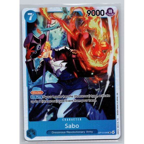Near Mint 2026 Bandai One Piece Card Game Sabo Reverse Holo OP15-046 English Trading Card