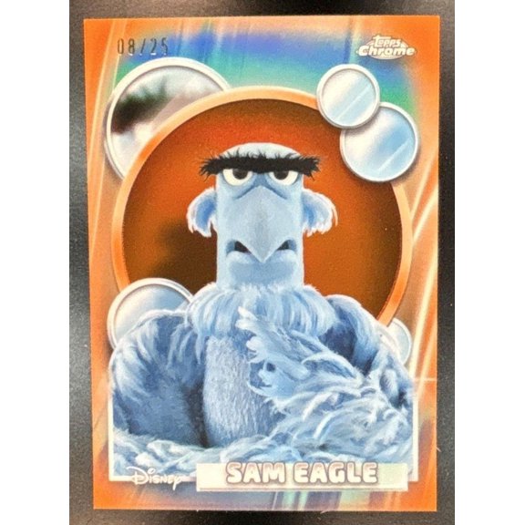 Near Mint 2026 Topps Chrome Disney Sam Eagle Orange Refractor /25 #60 The Muppets Trading Card