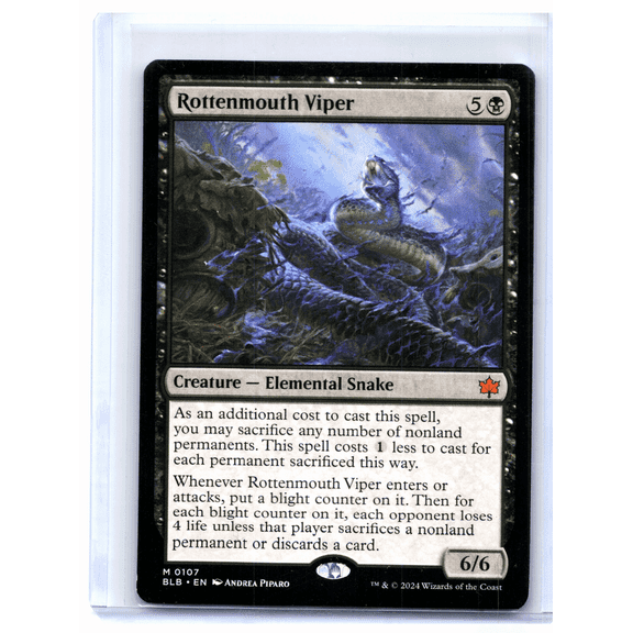 Near Mint Bloomburrow Rottenmouth Viper Nonfoil Mythic #0107 Magic The Gathering Trading Card