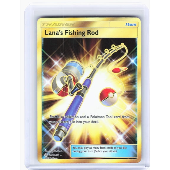 Near Mint Cosmic Eclipse Lana's Fishing Rod Secret Rare Holo #266/236 Pokmon TCG English Card