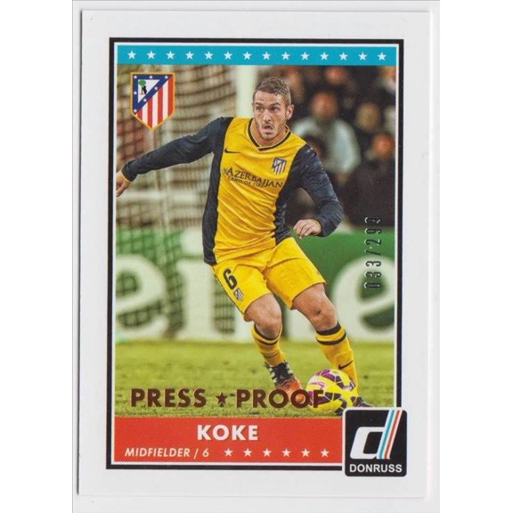 Near Mint Donruss Base Set Bronze Press Proof #29 Parallel Atletico Madrid Soccer Card