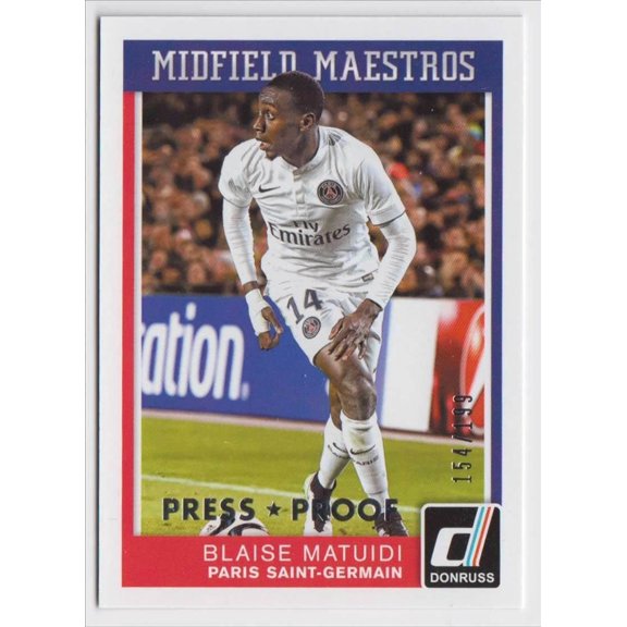 Near Mint Donruss Midfield Maestros Silver Press Proof #8 PSG Parallel Insert Soccer Card