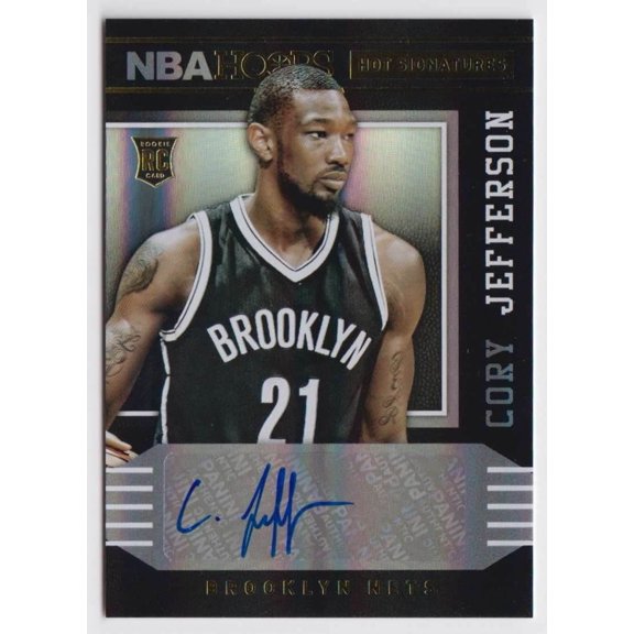 Near Mint Hoops Hot Signatures Cory Jefferson #99 Rookie Auto Panini Brooklyn Nets Basketball Card Brooklyn Nets NBA Autographed Basketball Card