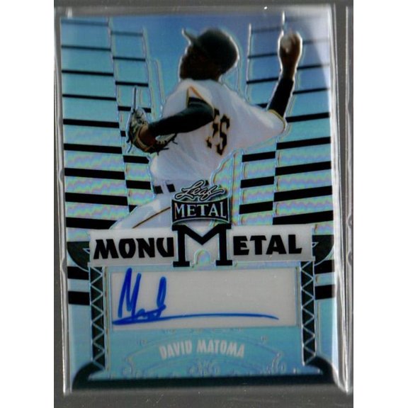 Near Mint Mint 2024 Leaf Metal MonuMetal Prismatic Silver #MMDM1 David Matoma Auto /35 Baseball Card