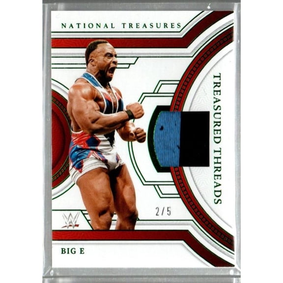 Near Mint Mint 2024 Panini National Treasures WWE Treasured Threads Emerald #8 Big E /5