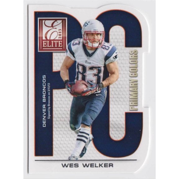 NFL Football Card Denver Broncos Elite Primary Colors Silver #6 Insert Die-Cut Denver Broncos NFL Football Trading Card