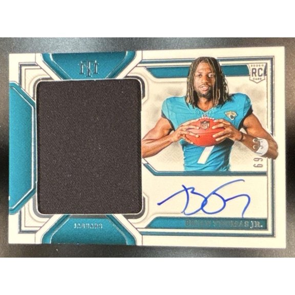 Near Mint NFL National Treasures Panini Brian Thomas Jr Jaguars RMS-BTJ Rookie Material Signatures