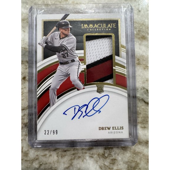 Near Mint Panini Drew Ellis #144 Patch RPA Autograph Rookie RC Baseball Memorabilia