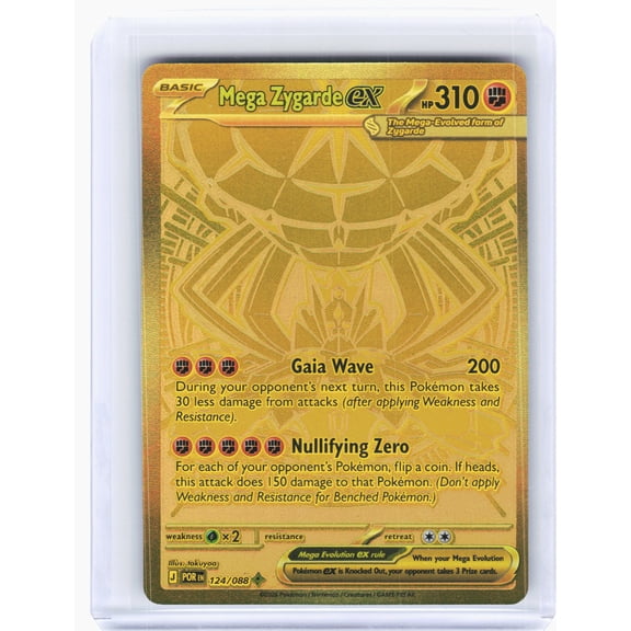 Near Mint+ Perfect Order Mega Zygarde ex Gold Mega Hyper Rare #124 English Pokemon Trading Card
