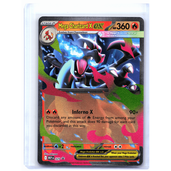 Near Mint Pokmon Mega Evolution Promo Mega Charizard X ex Holo Black Star Promo #029 English