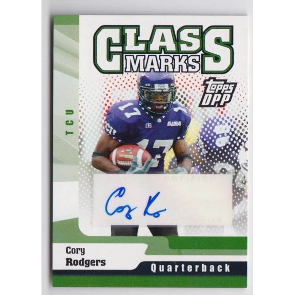 Near Mint Topps Draft Picks & Prospects DPP Class Marks Autographs Cory Rodgers #CM-CR Rookie Auto TCU Horned Frogs NFL Autographed Football Card