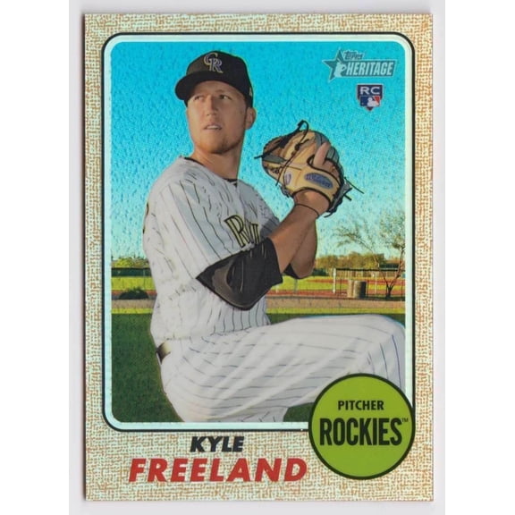 Topps Heritage High Number Base Chrome Refractor Kyle Freeland Colorado Rockies #THC-666 Rookie Parallel Ungraded Colorado Rockies MLB Baseball Card