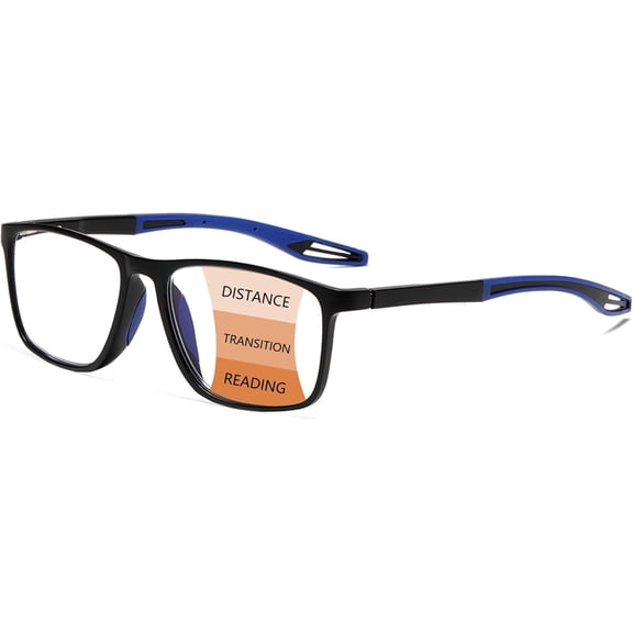 Near-range Workspace Progressive Reading Glasses Men - TR90 Lightweight Sports Frames with Anti-Blue Light Technology