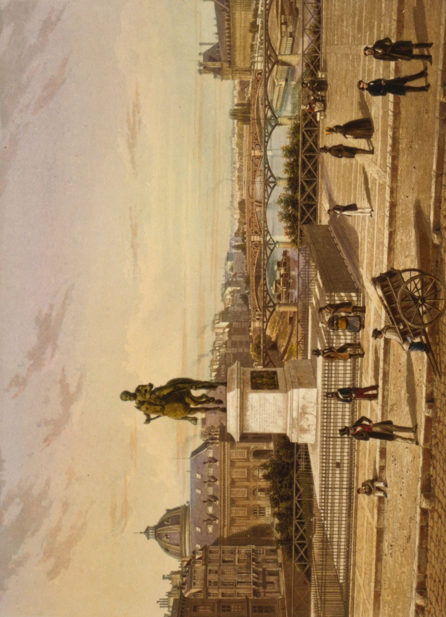 Near the Pont Neuf including equestrian statue of Henri IV Paris 1842 Canvas Art - Nol Paymal Lerebours (18 x 24)