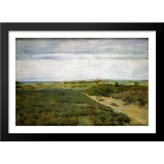 Near the Sea (aka Shinnecock) 40x28 Large Black Wood Framed Print Art by William Merritt Chase
