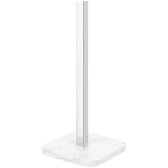 NearMoon Standing Paper Towel Holder, Stainless Steel Square Paper Towel Tissue Holder with Marble Base for Bathroom Kitchen Countertop, Standard or Jumbo-Sized Roll Paper (Chrome Finish)