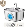 thumbnail image 1 of Neareal Cat Water Fountain Stainless Steel 108oz/3.2L Cat Fountain for Drinking- Pet Water Fountain Inside - Automatic Dog Watering Dispenser- Pet Feeding & Watering Supplies Water Level Window, 1 of 9