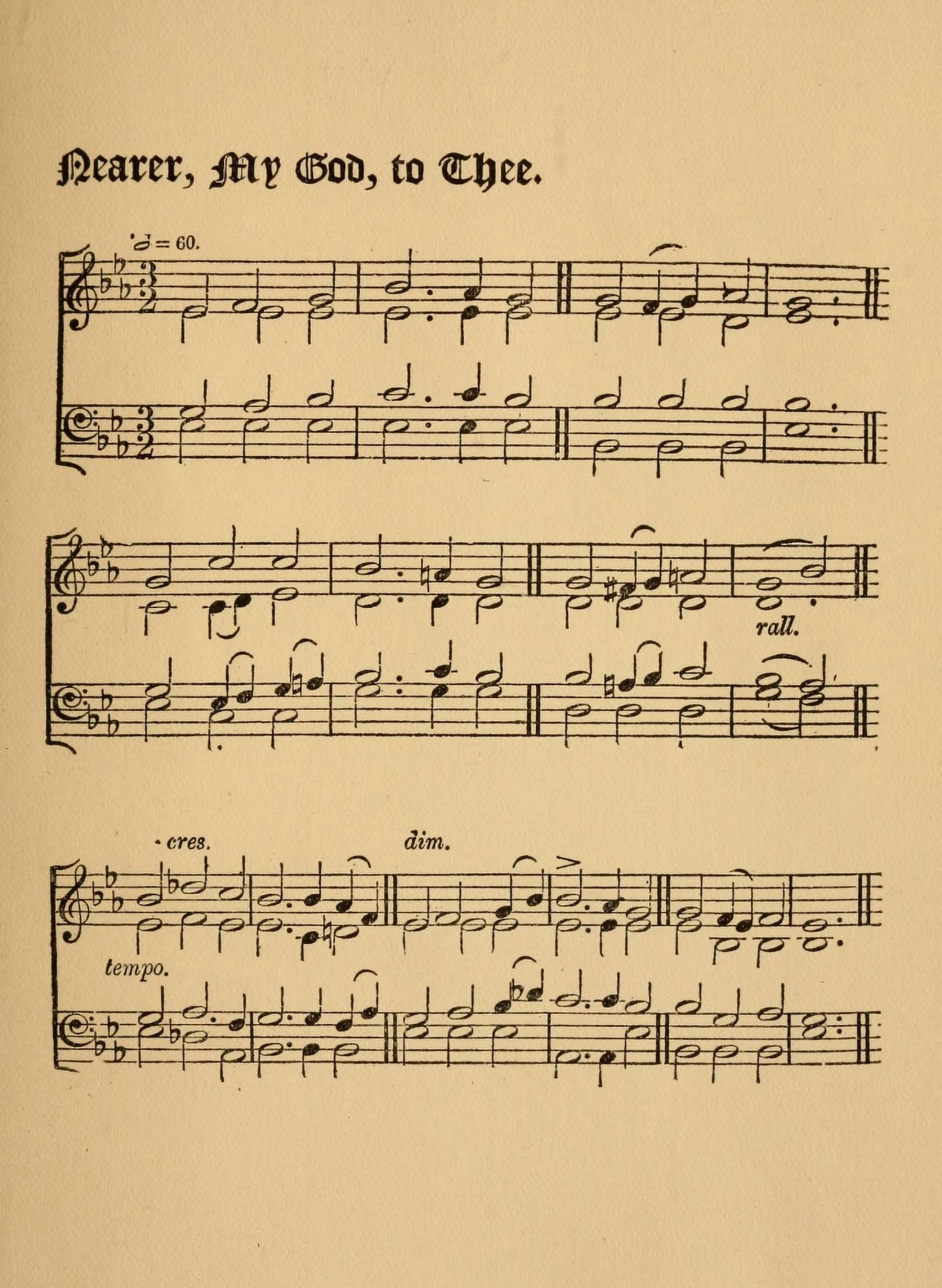 Nearer my God to thee Music Canvas Art - Sarah Fuller Flower Adams (24 x 36)