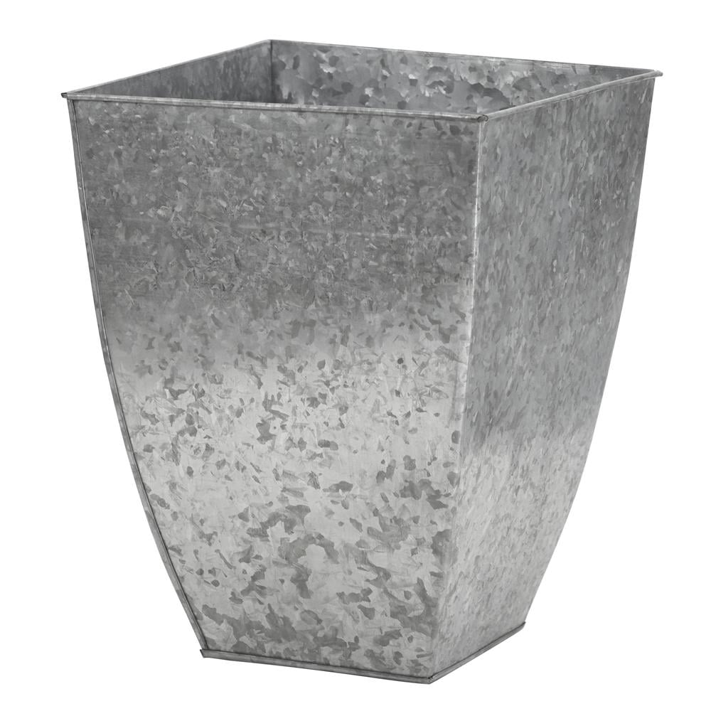 15" Silver Tin Square Indoor Planter