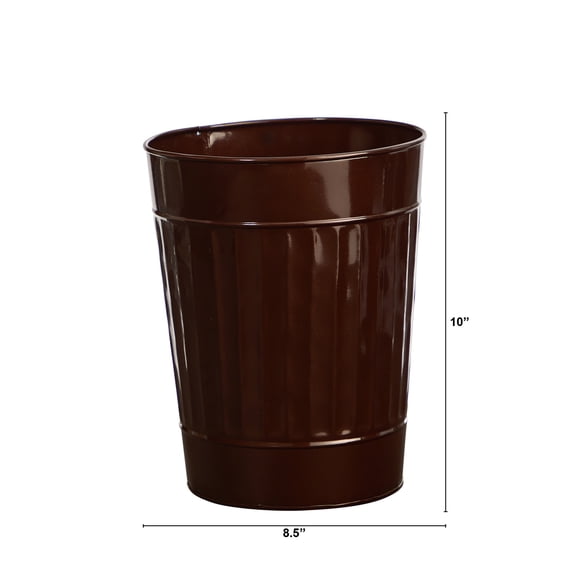 Nearly Natural 0858-S1 10 in. Farmhouse Country Pail Planter, Brown
