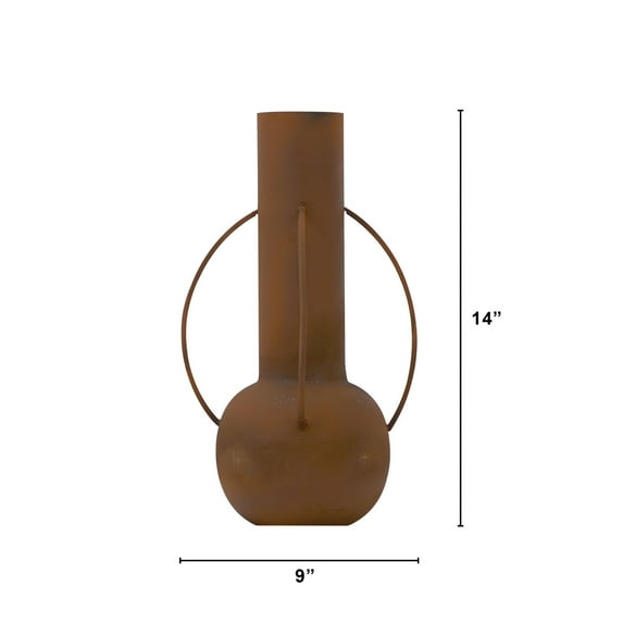 Nearly Natural 14" Contemporary Metal Vase