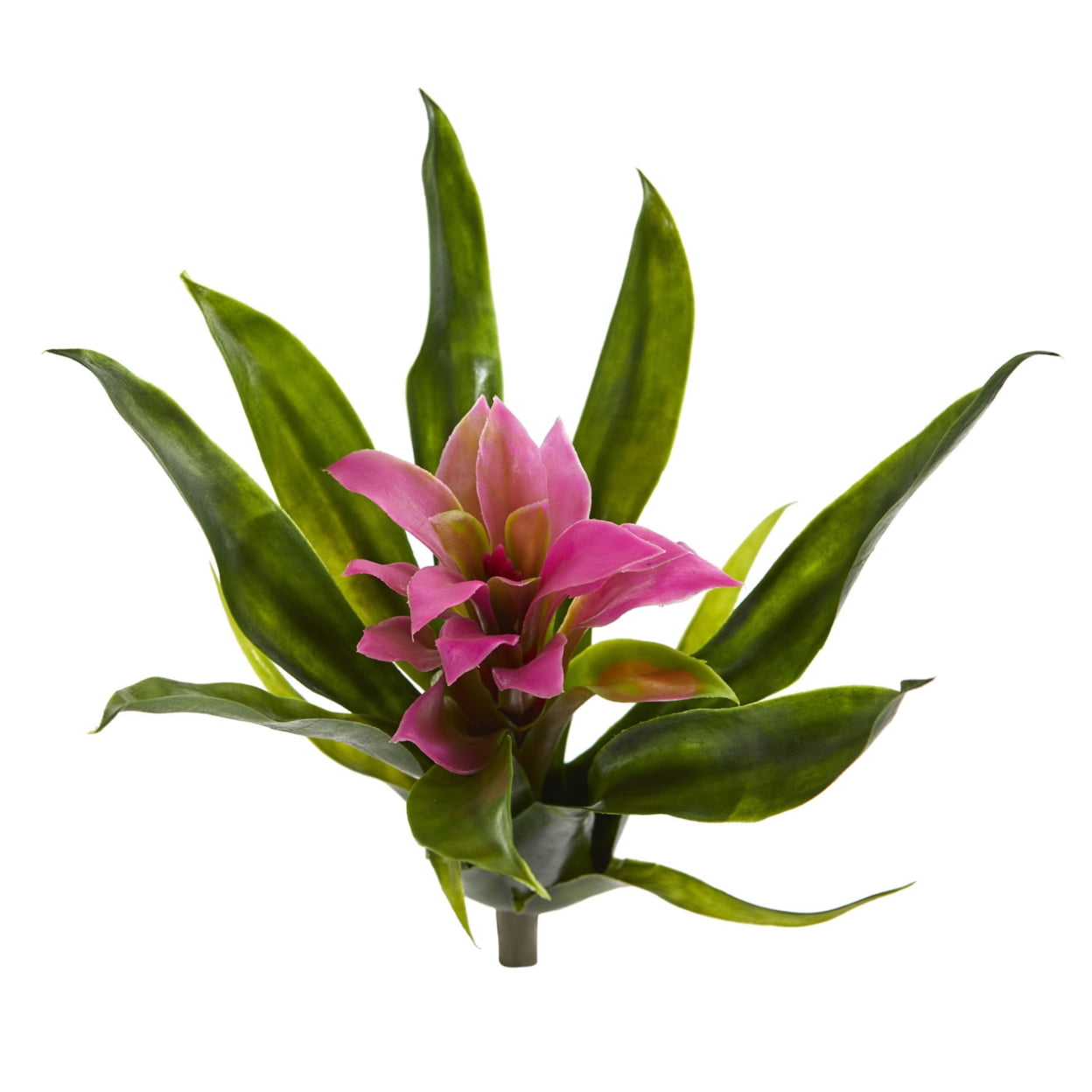 18" Lifelike Purple Bromeliad Artificial Flower Stem Set