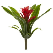 Nearly Natural 2237-S6-RD 10 in. Bromeliad Artificial Flower, Red - Set of 6