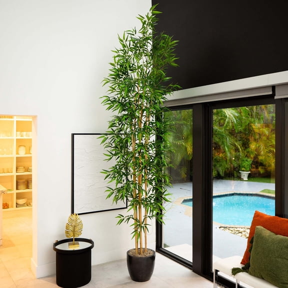 Nearly Natural Artificial Bamboo Potted Tree - 10' - Green
