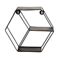 thumbnail image 1 of Nearly Natural 10in. Black Matte Hexagon Wall Shelf, 1 of 4