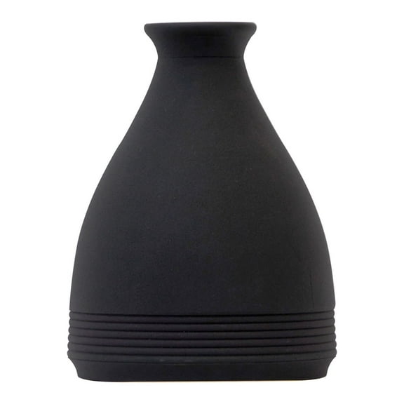 Nearly Natural 10in. Cone Stone Vase Black Matte, Black