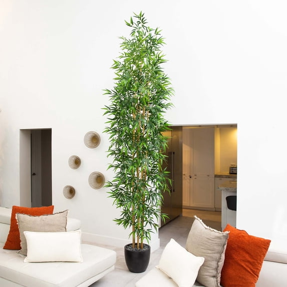 Nearly Natural Potted Bamboo Artificial Tree - 11' - Green