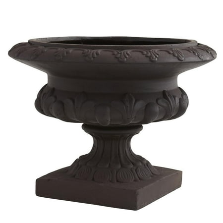 Nearly Natural Indoor/Outdoor 12.5" Iron-finish Decorative Urn in Gray