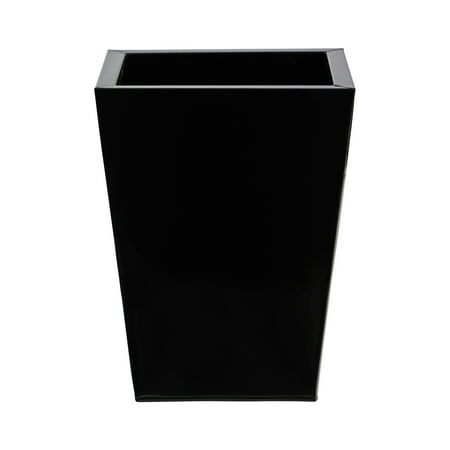Nearly Natural 13" Classic Square Metal Planter, Black