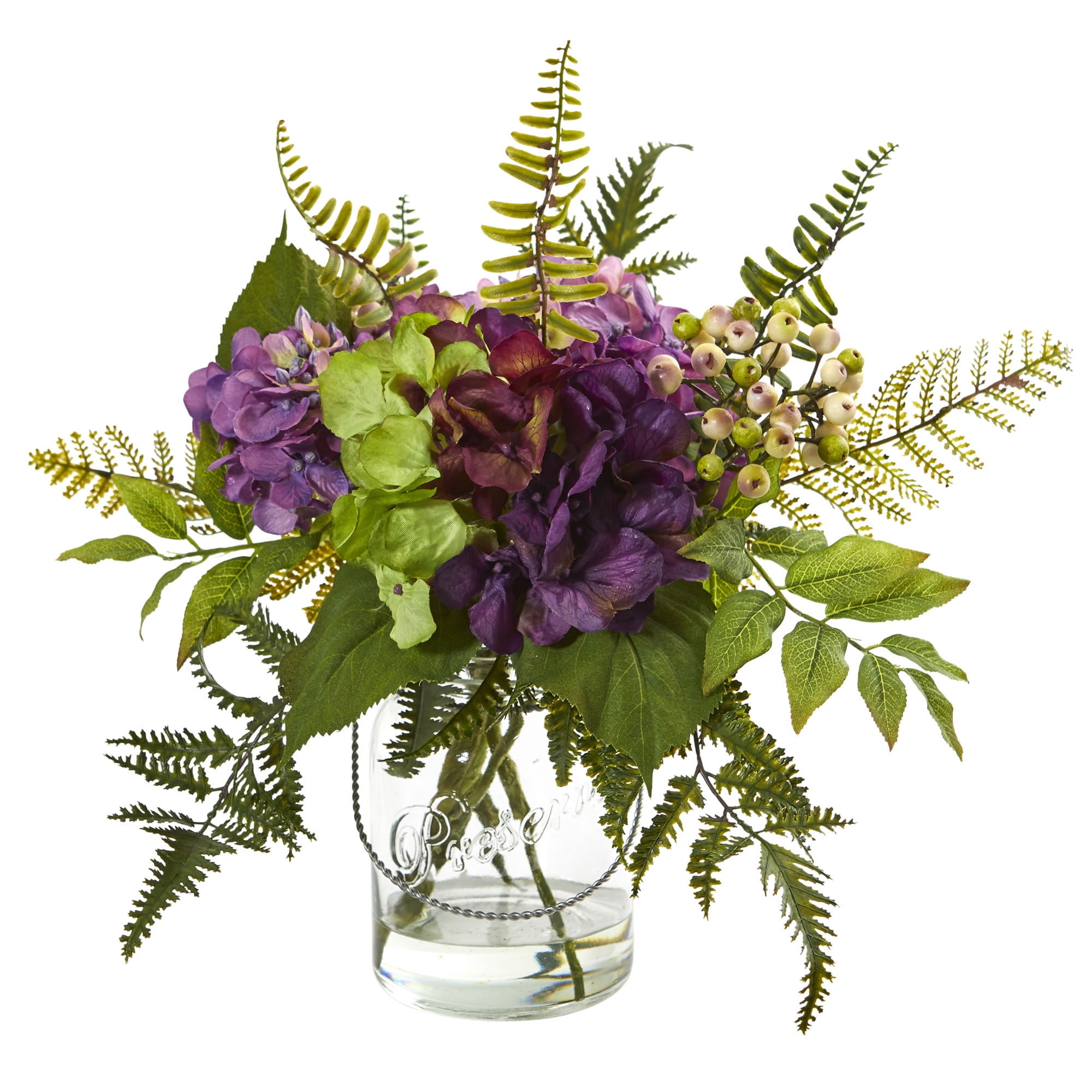 Nearly Natural Indoor 15 Mixed Floral Artificial Arrangement in Floral Vase