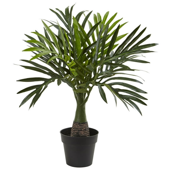 Nearly Natural 15.5" Plastic and Polyester Mini Areca Palm Artificial Plant, Green