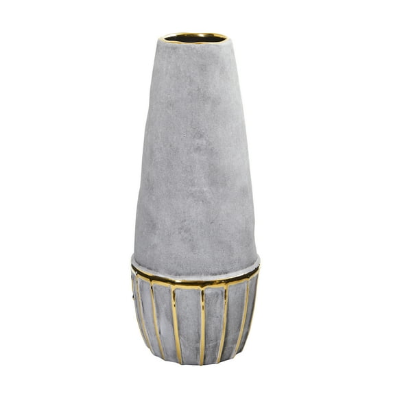 Nearly Natural 15" Traditional Regal Stone Decorative Vase with Gold Accents