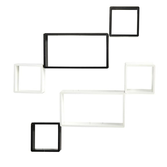Nearly Natural 15in. Modern Wall Art Dcor Floating Shelves (Set of 6)